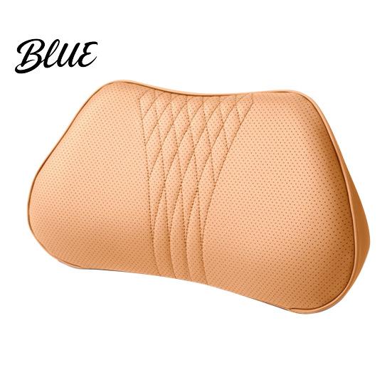 Neck Pain Relief Pillow for Commuting Memory Foam Car Pillow/Backrest Breathable PU Leather Cover with Adjustable Office Chair Headrest Attachment