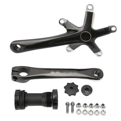 Bike Crank Arm Set Aluminum Alloy Crank High Strength Mountain Bike Crankset with Bottom Bracket Kit