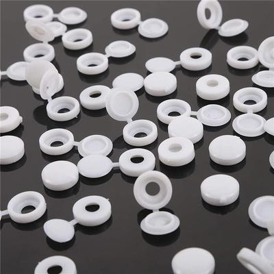 AB34-400 Pcs Screw Cap Plastic Hinged Screw Head Covers Screw Cover Caps Snap-On Replacement Screw Decorative Covers (White)