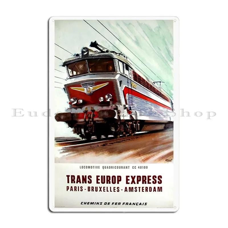 Orient Express Constantinople Trans Europe Express Vintage Train Travel Metal Printing Garage Club Cave Painting Tin Sign Poster