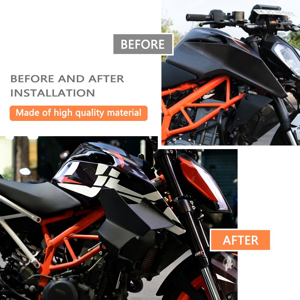Für KTM DUKE 390 2017 390DUKE DUKE390 Motorrad Abtrieb Naked Frontspoiler Winglet Aerodynamischer Flügel Frontspoiler-Kit