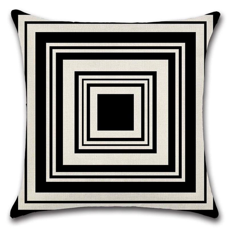European and American Style Modern Minimalist Geometric Figure Linen Pillowcase Office Sofa Nap Cushion Pillowcase