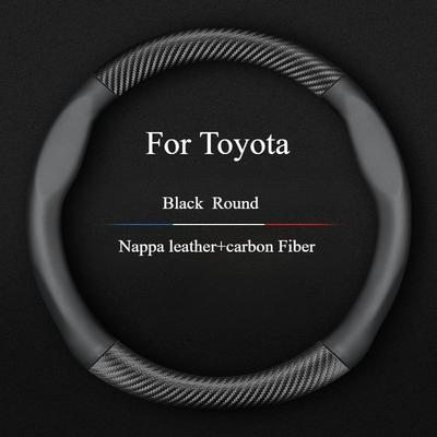 Steering Wheel Cover For Camry RAV4 Corolla 86 Reiz Wish CHR Celica Vitz Highlander Yaris Avalon Carbon Fiber Leather