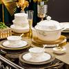 LISM Jingdezhen 'Peach Blossom Spring' 60-Piece Ceramic Dinnerware Set