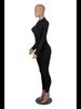 2022 Autumn European and American Pit Stripe Zipper Sports Jumpsuit
