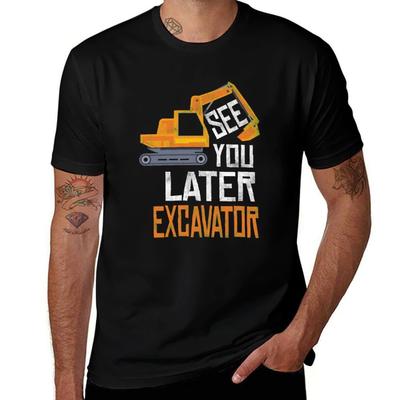 See You Later Excavator Shirt Toddler Boy Distressed TShirt Casual Basic Short Sleeve TShirt