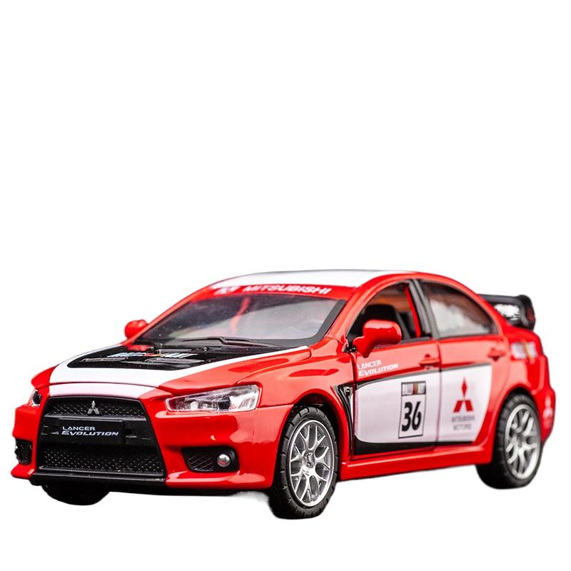 

1/32 Mitsubishi Lancer Evolution GT3 Металлический сплав Модель автомобиля Литые игрушечные транспортные средства Модель Звук Свет Игрушки для детей Подарки красный