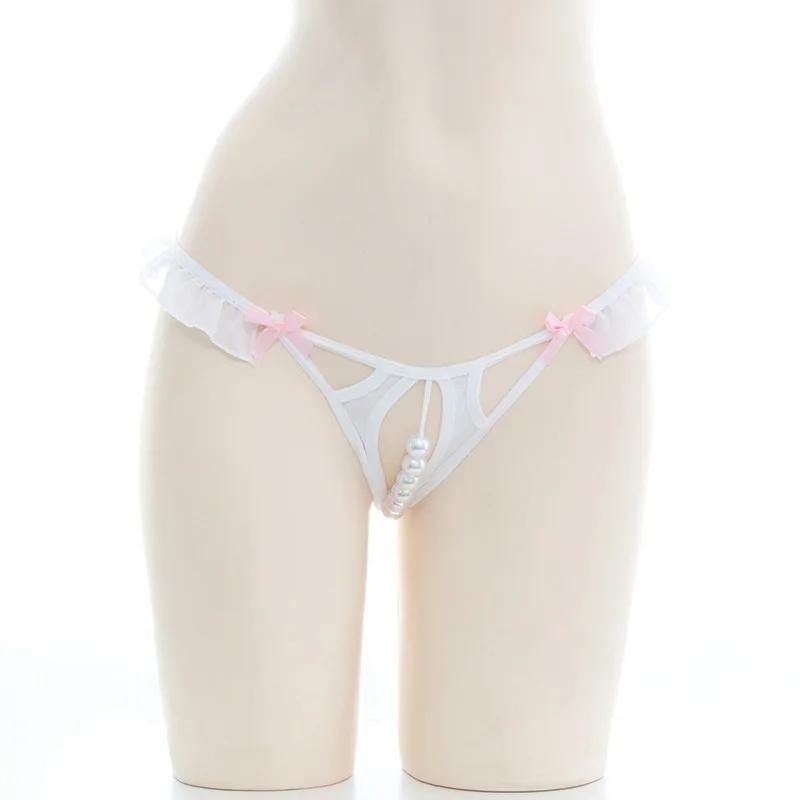 Sexy Lace Thong Women Butterfly Low Waist Panties G Strings Transparent Mesh Briefs Adjustable Waist Panties Culotte Femme