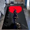 Samurai with Red Moon Print Carpet Rug for Living Room Bedroom Sofa Doormat Home Decor Non-slip Floor Mat