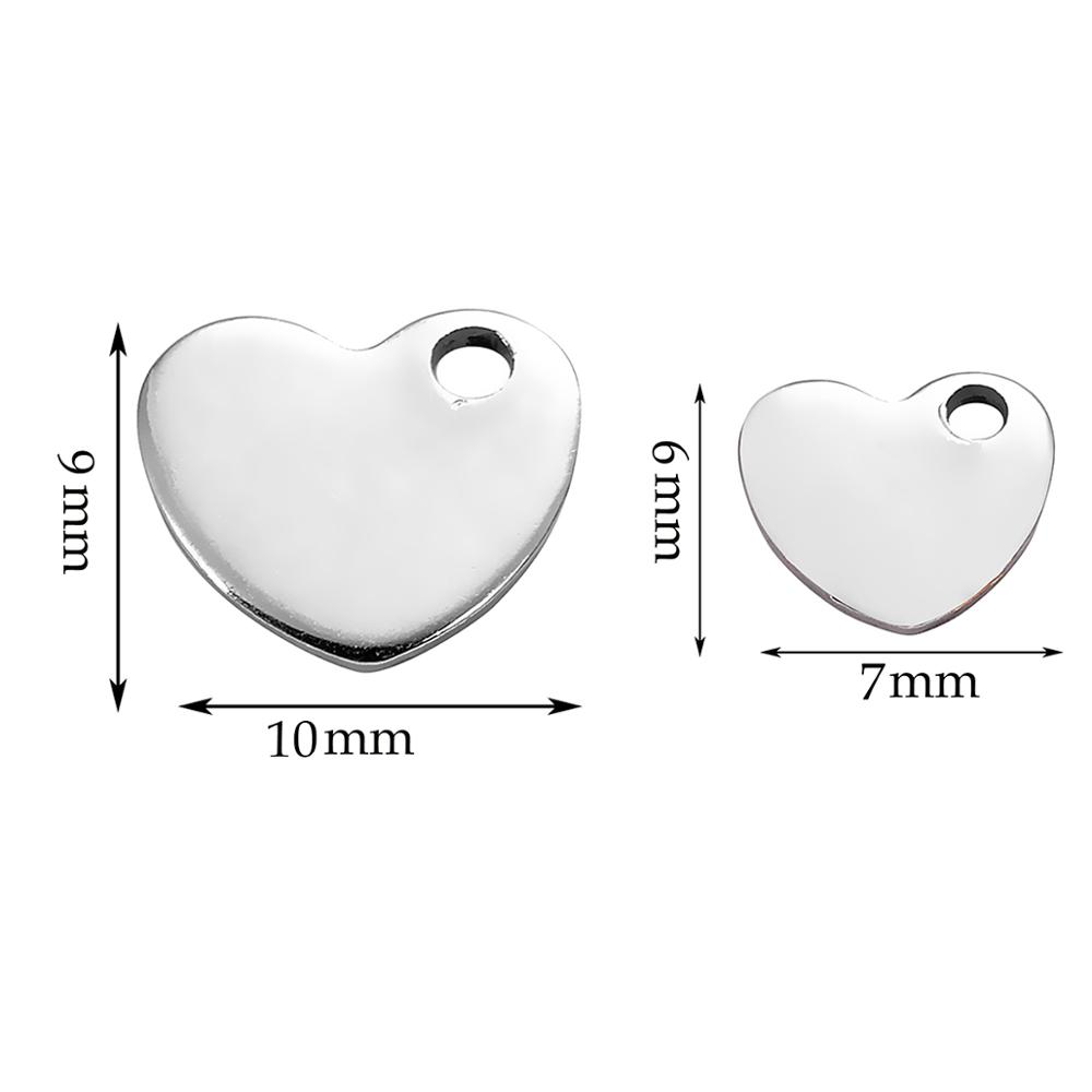 20Pcs/lot Stainless Steel Heart Charm Stamping Blank Pendant DIY Jewelry Making For necklace or Bracelet or Anklet