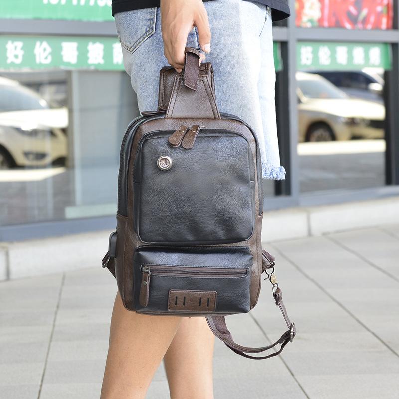 Herren PU Mode Brusttasche Schultertasche Umhängetasche Große Kapazität Freizeittasche