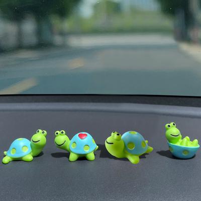 4 Pcs Tortoise Car Dashboard Decorations Resin Mini Turtle Ornaments Waterproof Cartoon Turtle Figurine for Car Interior Car Screen Home Office Decor
