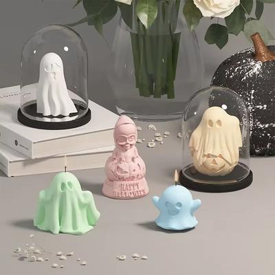 Creative DIY Halloween Ghost Candle Silicone Mold Resin Concrete Gypsum Soap Mold 3D Silicone Mold for Jewelry and Candle Making