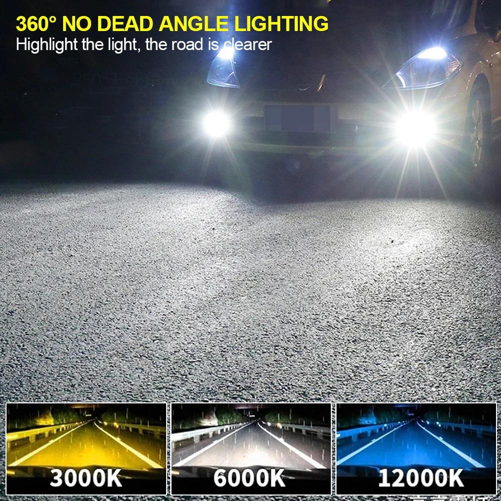 1/2Pcs H4 H7 LED Headlight Bulb H11 H8 H9 H10 H1 H3 Car Fog Light Bulbs 9005 9006 Auto Driving Running Lamps 12000LM 80W 12V