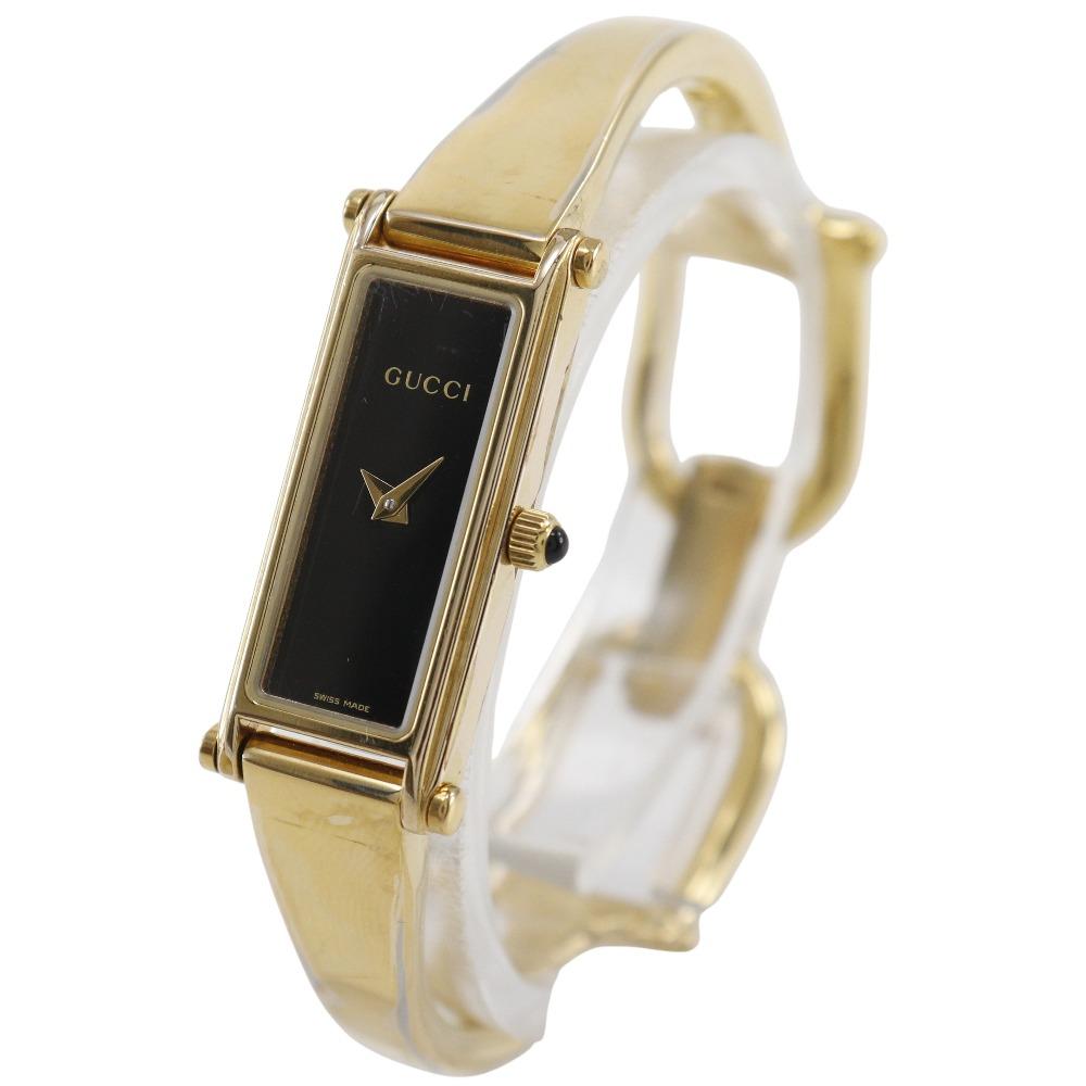 GUCCI Watches 1500L gold/black blackDial Plated Gold Quartz Analog display Women Used