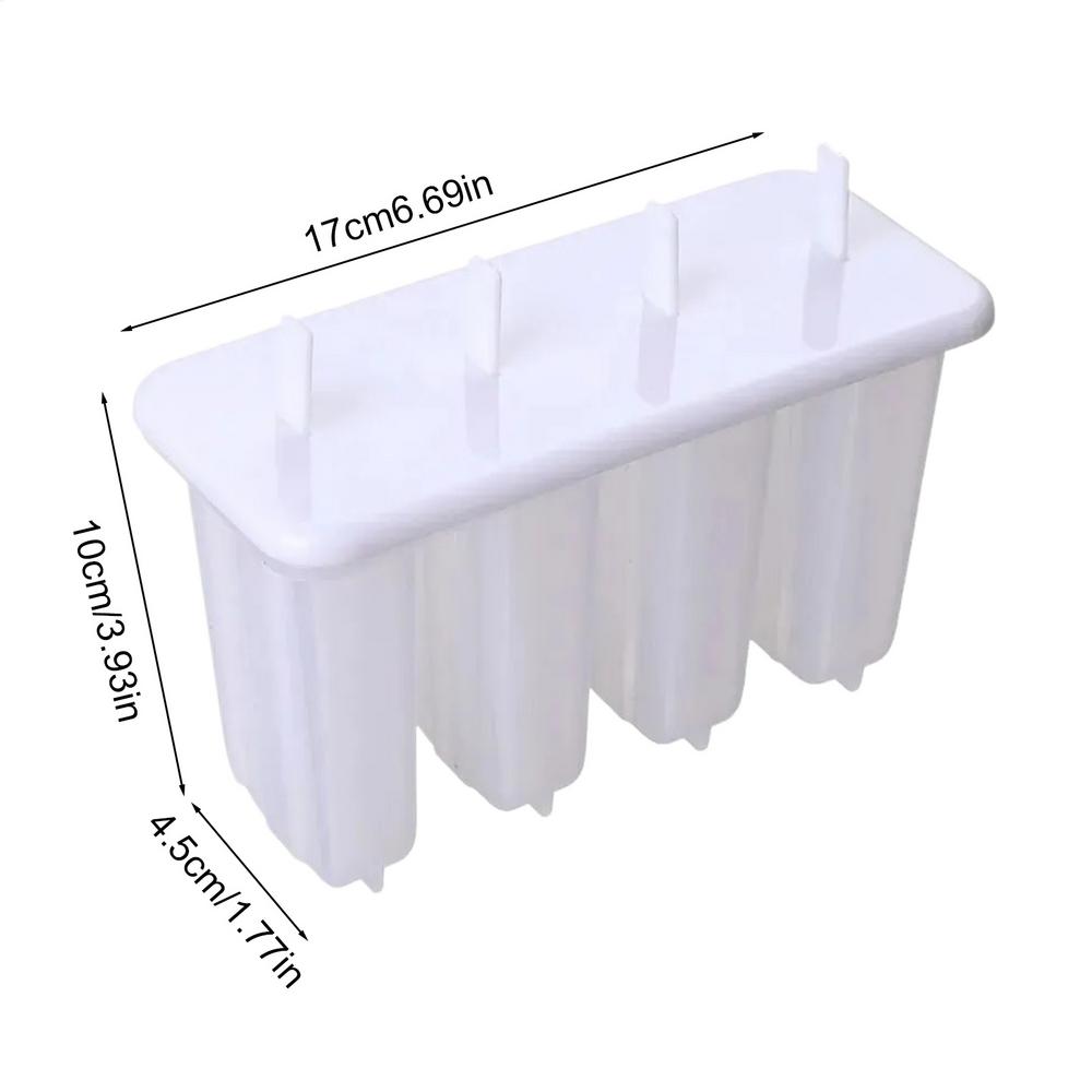 4-Cavity  Popsicles Mold With Lid Home Made Homemade Mung Bean Popsicles Homemade Ice Cream Cubes Tray Diy Ice Cream Molds