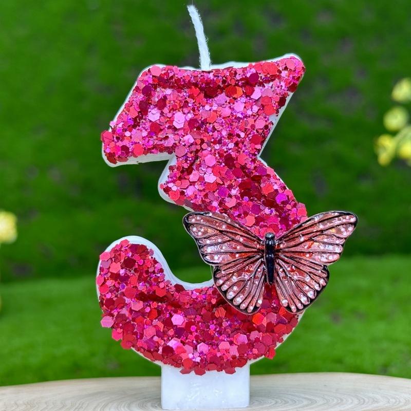 Pink Girl Room Decor Candle Sparkles Funny Birthday Candles Children's For Wedding Tables Cake Decorations Paraffin Candles