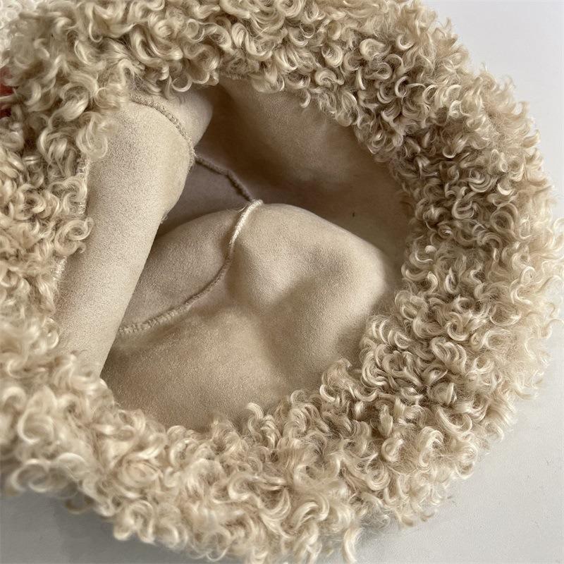Women S Winter Thick Faux Lamb Wool Bucket Hat