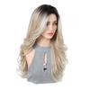 European And American Wind And Wind Gradually Change Platinum Long Curly Hair Wig Eight-Character Bangs Fluffy Natural High Temperature Silk Material