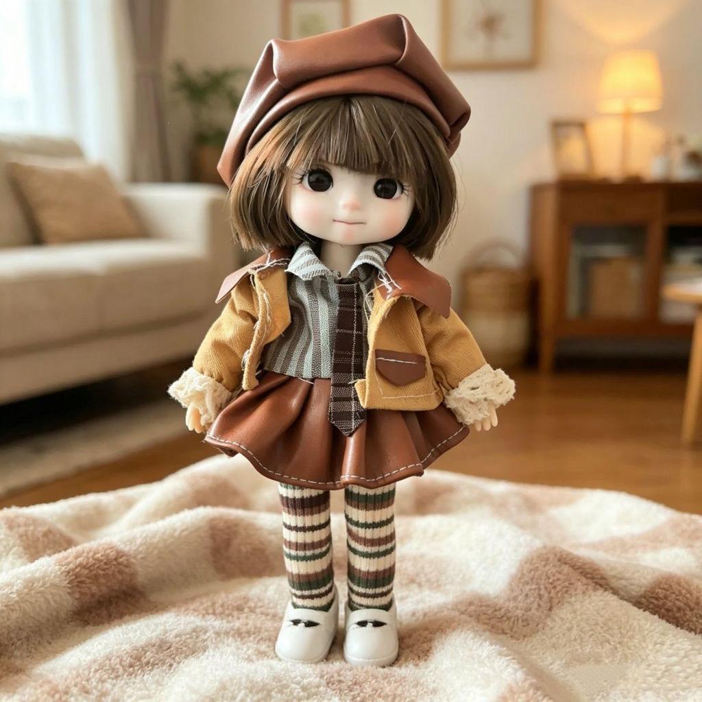 17cm Baby Doll Princess Dress-Up Set - Cute BJD Toy Birthday Gift for Girls