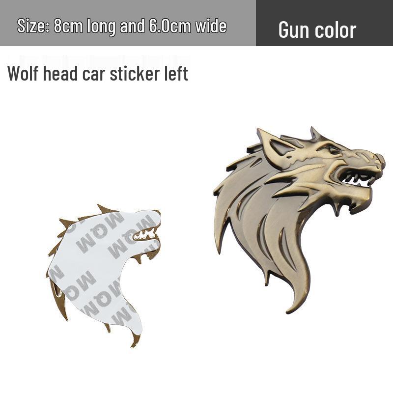 Wolfskopf Metall-Emblem Autoaufkleber - Kratzschutz & Logo-Modifikation.