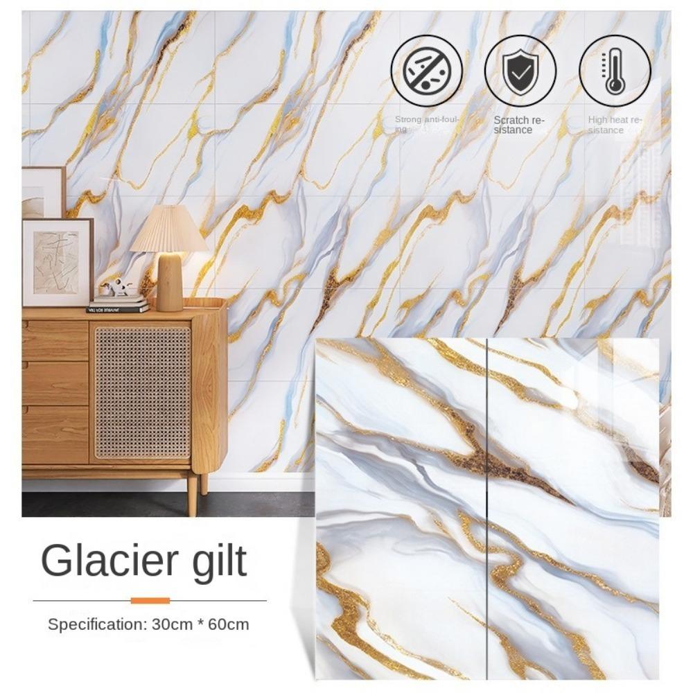 Self Adhesive Wall Stickers 30x60cm Floor Tile Sticker New Marble Tiles  Kitchen Decoration