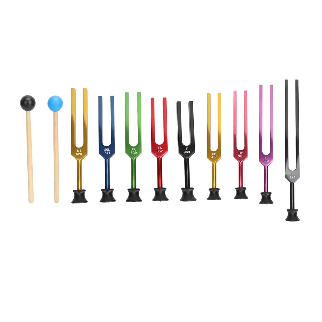 Stimmgabel-Set Aluminiumlegierung Lange Schwingungszeit Resonante Stimmgabel mit Hammer zur Heilung