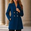 Cappotto da donna in lana doppiopetto di media lunghezza per uso formale e casual