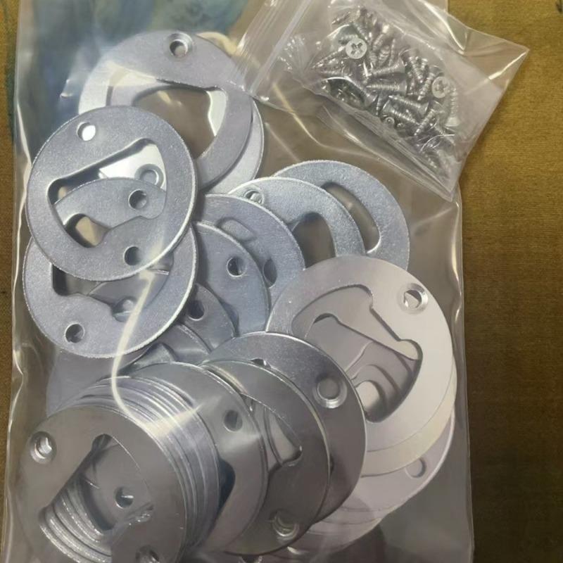 25 Flaschenöffner aus Eisenblech mit vernickelten Schrauben, verdickter runder Bierflaschenöffner, Hardware-Zubehör