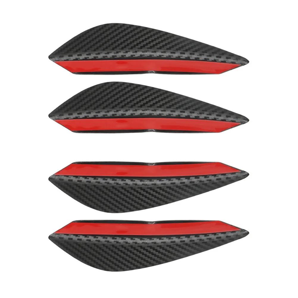 4pcs/set Universal Front Bumper Lip Decoration Diffuser Splitter Fins Body Spoiler Canards Valence Chin Car Tuning Canard