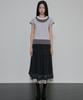 Peulleeoeob Layered Crinkle Check Skirt (Fl-269_Black)