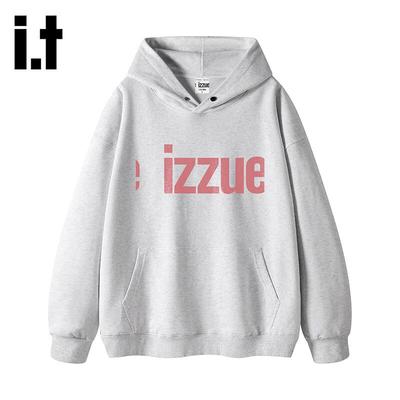 Izzue Unisex Heavyweight Letter Hooded Sweatshirt
