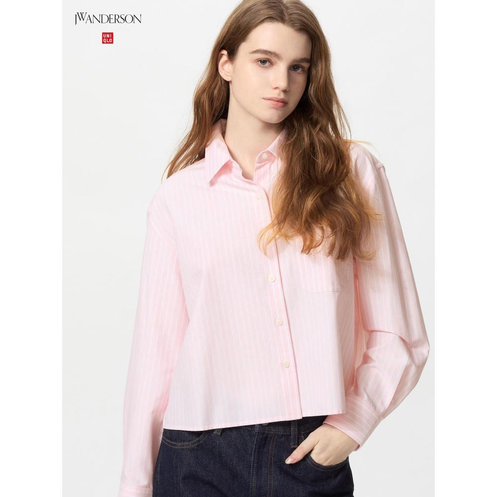 

Uniqlo Рубашка Oxford с длинным рукавом в полоску