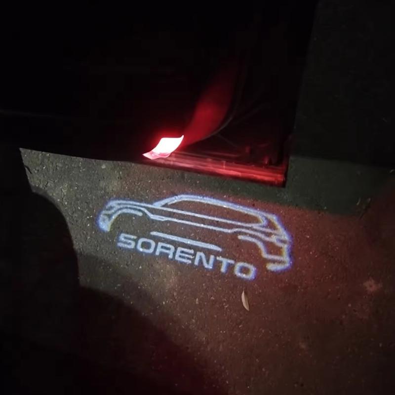 Led Car Door Welcome Lamp Laser Projector Logo Lamp For KIA Sorento UM (3th Gen) Prime 2015 2016 2017-2019 2020 Car Decoration bhmcg60