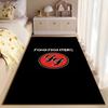 Rock Band Area Rug, Foo Fighters FF Logo Red Circle White Text Black Print, Rock Music Fan Room Decor, Non-Slip Mat