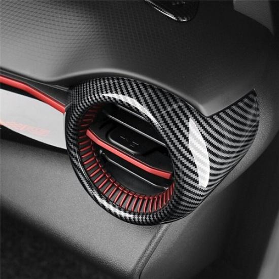 Carbon Fiber ABS Dashboard Air Vent Outlet Cover Trim For Chevrolet Trax 2024