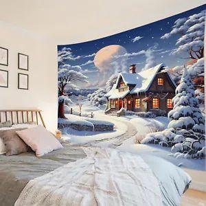 

Tapestry Winter Vintage Country Farmhouse Landscape 75x100 чёрный
