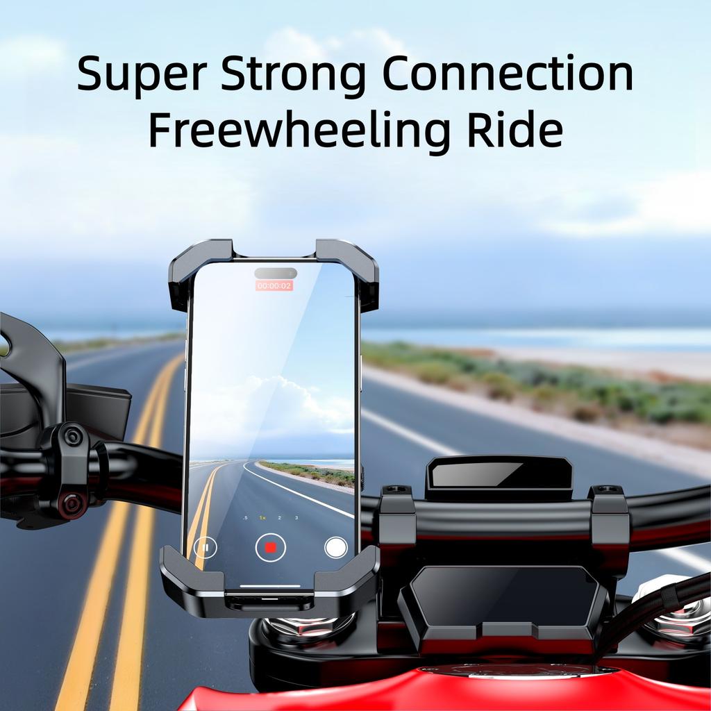 Motorcycle Bicycle Phone Holder GPS Bracket Cellphone Stand Mount Adjustable Bike Phone Shock Absorption Cycling Bracke