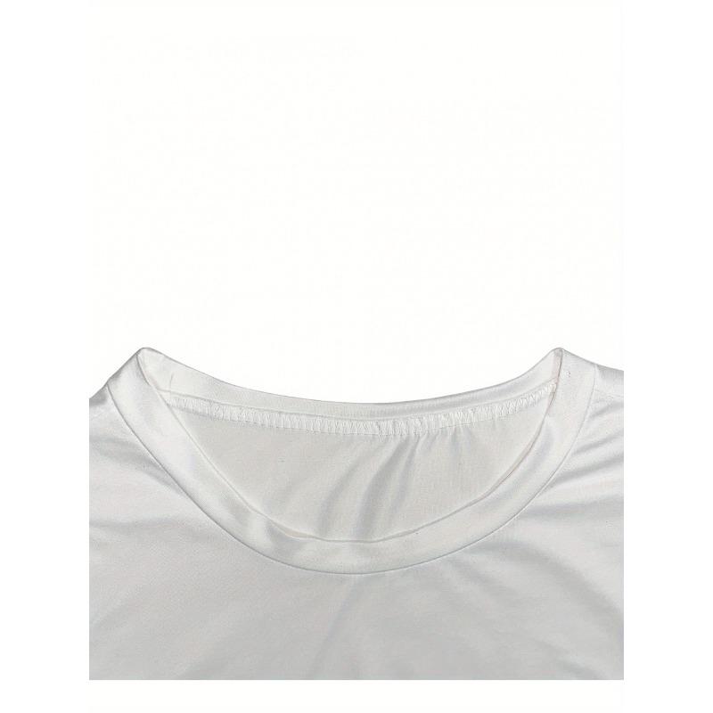 European sizes European And American Minimalist Casual Print Short-Sleeve Men'S Summer Commuting Outfit Ins Round-Neck T-Shirt