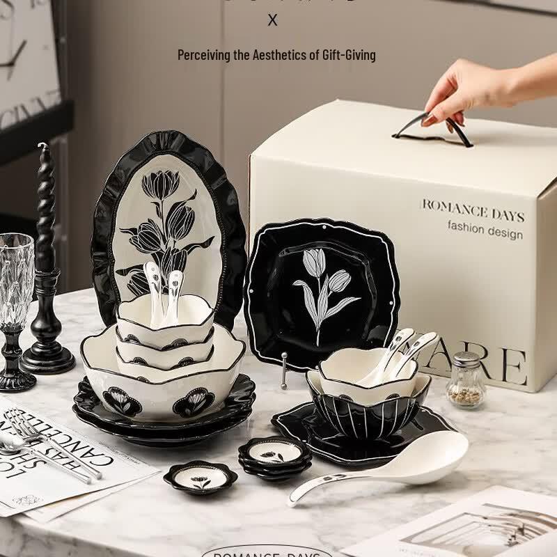 Naijiang French Tulip Ceramic Dinnerware Set