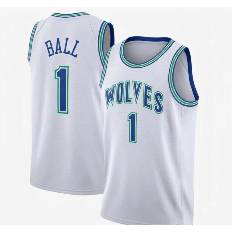 Wolves Ball #1 Basketballtrikot Schwarz Ärmellos # 1 Aufdruck Y2K Streetwear Fan Sportliches Tanktop Familienkleidung Y2K Neu