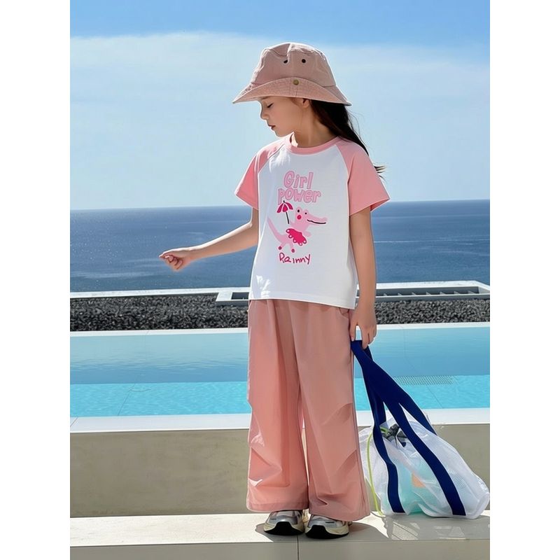 27Home Brand Export Original Children's Clothing Pure Cotton Short-Sleeved T-Shirt Cartoon Print Baby Girl Clothes Summer