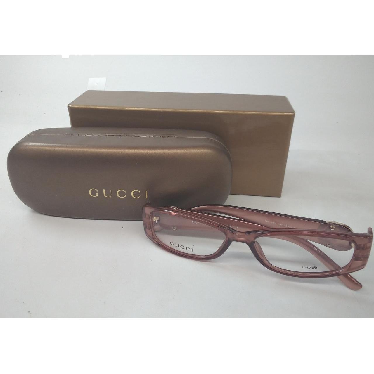 Used GUCCI GG 3186 ARE 52 15 135 Clear Pink Frame Glasses