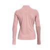 Under Armour FW22 Half-Zip Solid Color Brand Logo Embroidered Stand Collar Training Long Sleeve T-Shirt Women Tops Light-Pink 1365632-676