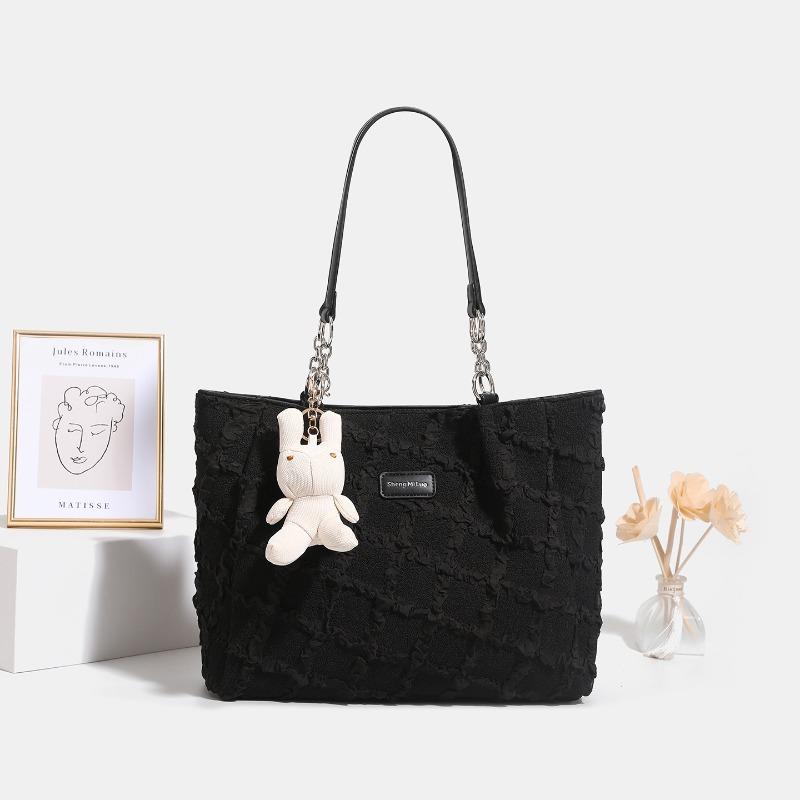 

Сегодняшняя популярная нишевая дизайнерская сумка-тоут с бриллиантами, женская новая большая вместительная универсальная модная сумка на плечо чёрный