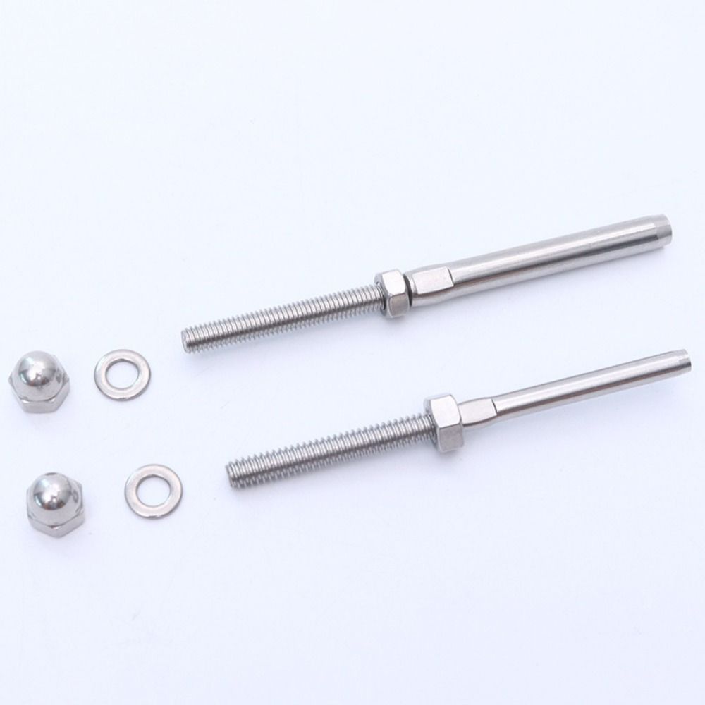 New T316 Stainless Steel Cable Railing Tensioner 1/8" Silver Cable Railing Receiver Cable Railing Fitting Terminal Deck