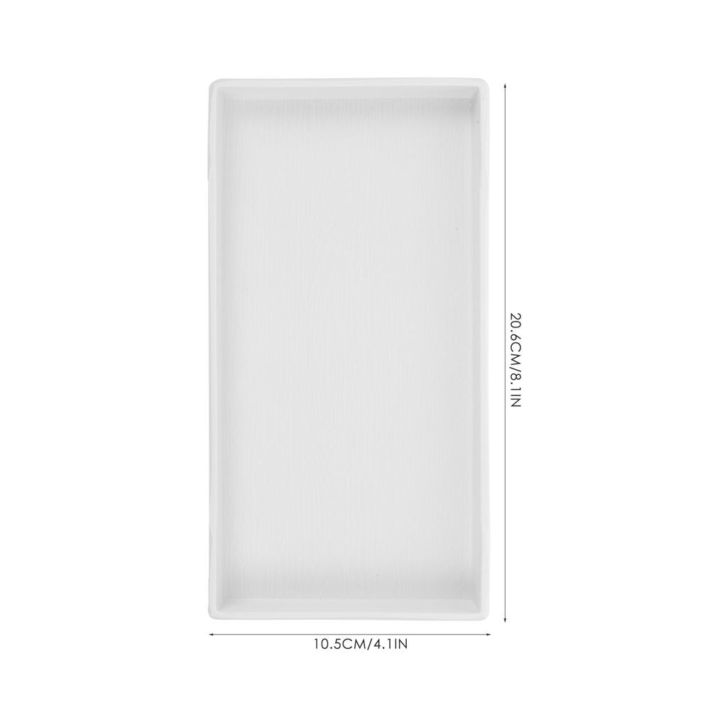 2pcs Melamine Tray White Rectangle Food Serving Plate Reusable Snack Fruit Home Party Kitchen Gadget Dessert Plates Long