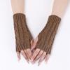 Comfortable Winter Arm Sleeves Fingerless Gloves Soft Acrylic Fibre Cable Knit Gloves For Outdoor Daily Use And Sport