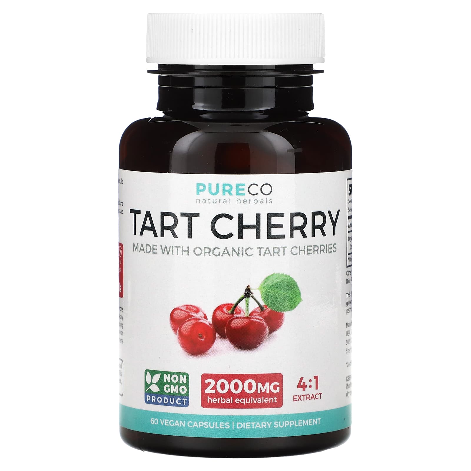 

Pure Co., Tart Cherry, 500Mg, 60 Veggie Caps