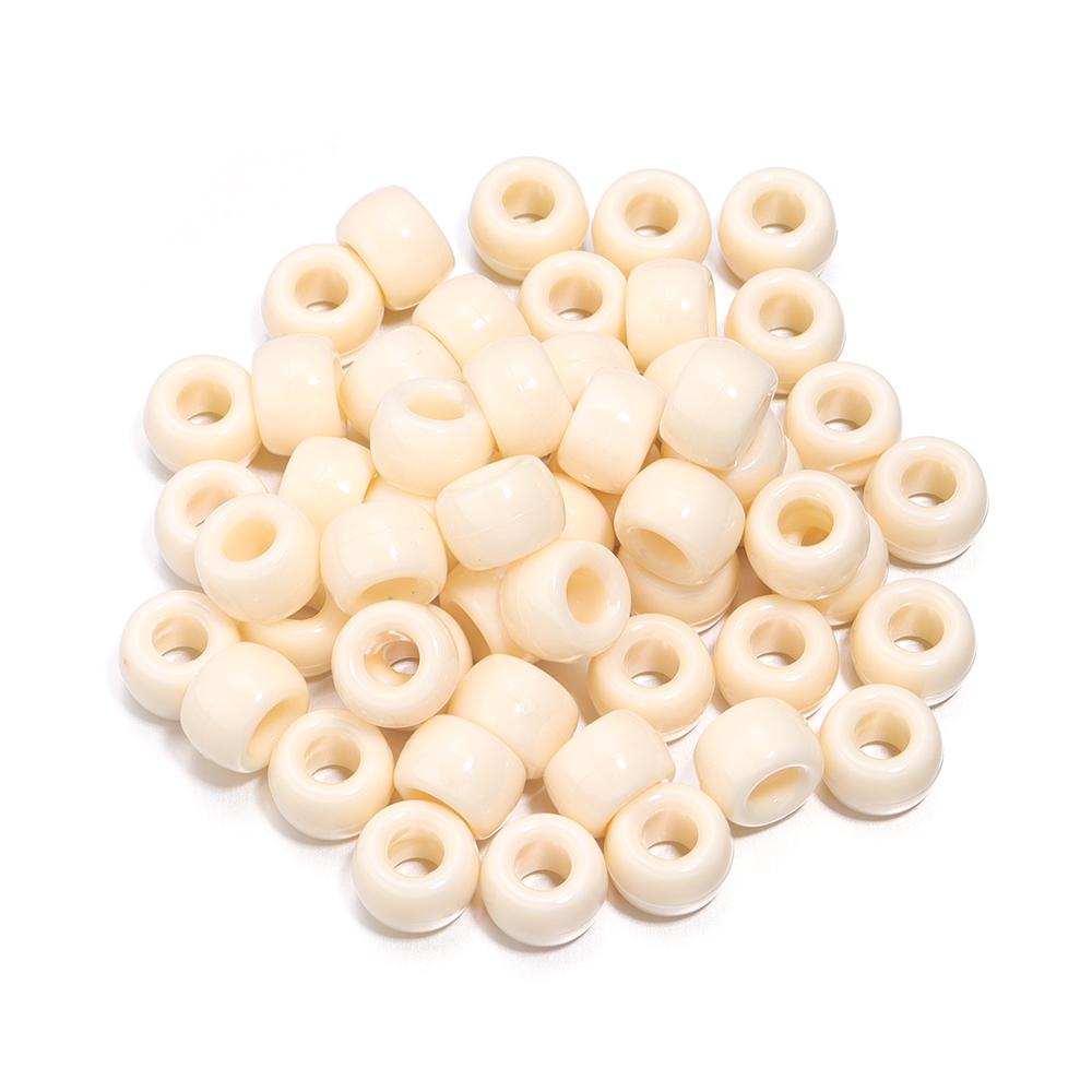 200pcs/lot 9mm Mix Color Acrylic Beads 4mm Big Hole Round Loose Beads For Jewelry Making DIY Necklace Bracelet Craft Accessories